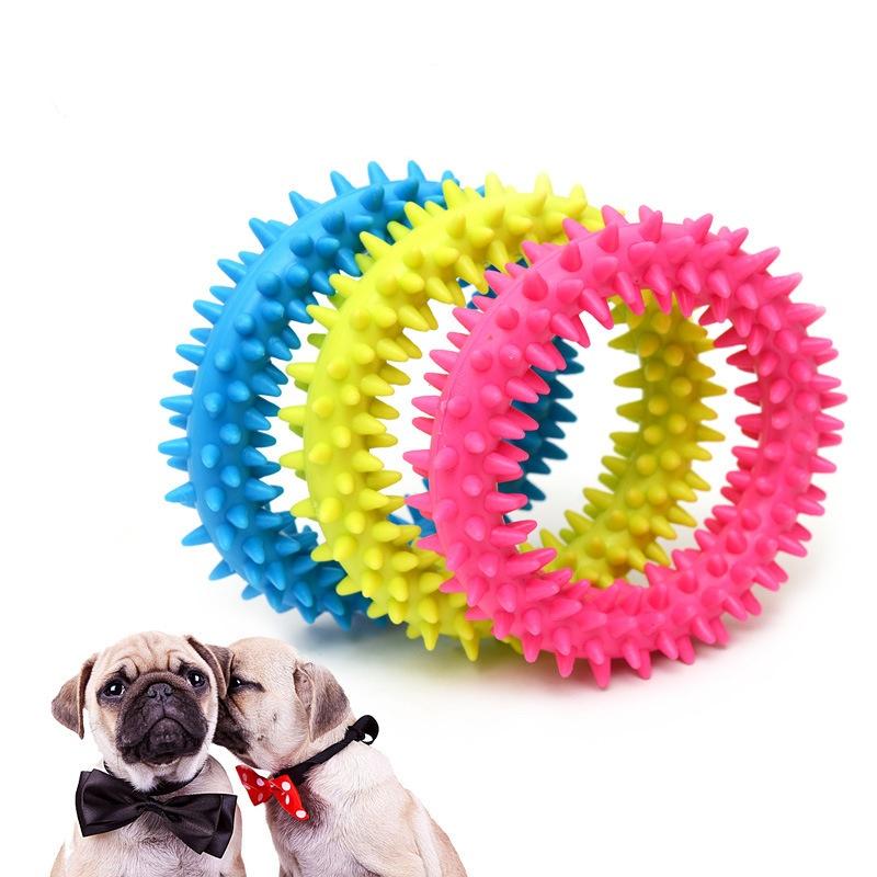 Interactive Pet Supply Toy Dog Toys Training Flying Discs Pet Ring Spiky Circle Bite-Chew Molar Cleaning Tooth Pet Supplies