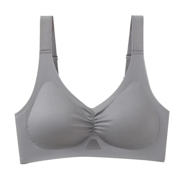 

Нижнее белье Женский собирающий бюстгальтер Боковая поддержка груди Предотвращающий провисание Бесшовный бюстгальтер Регулируемый спортивный бюстгальтер 2XL серый