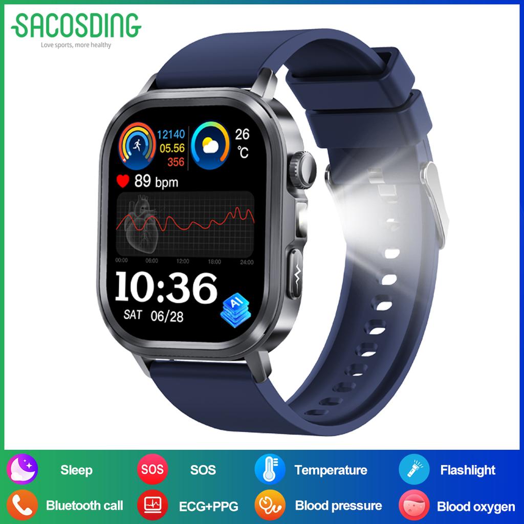 SACOSDING 2026 New Health Tracker Smart Watch Women Body Fat BMI Micro Physical Examination Bluetooth Call Smartwatch Men