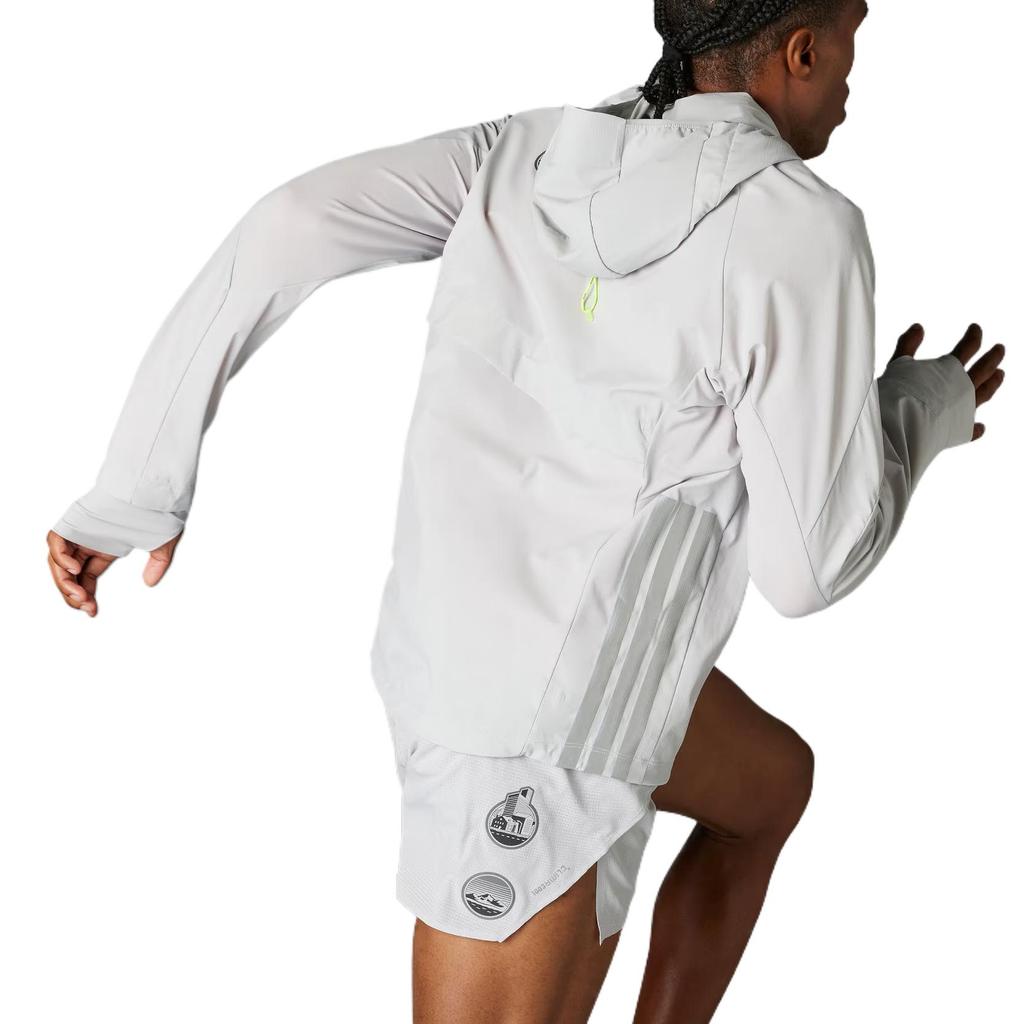 Adidas Jaqueta Adizero He Edição Limitada Hakone Casual Confortável Corta-vento Impermeável Jaqueta Masculina Cinza-Claro JM7900