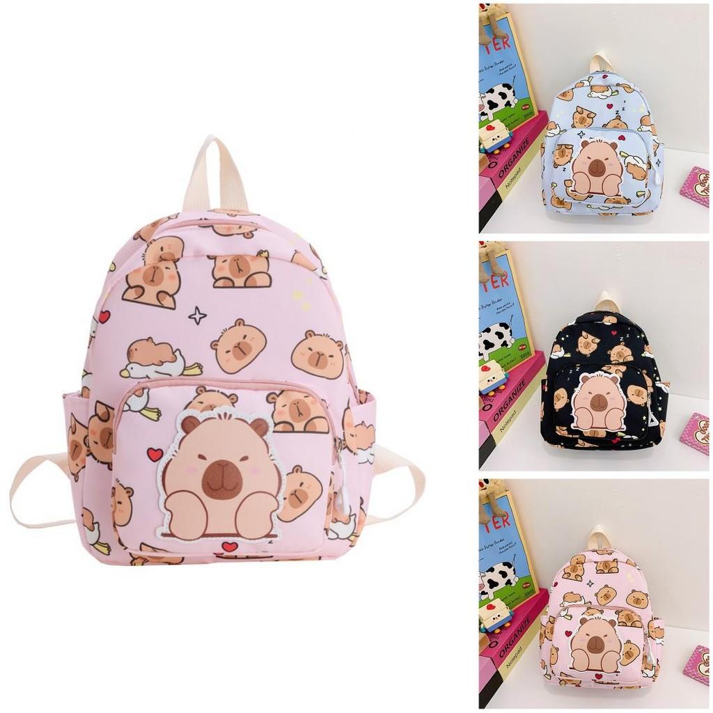 Lightweight Capybara Kids Backpack With Cartoon Design Ideal For School And Play