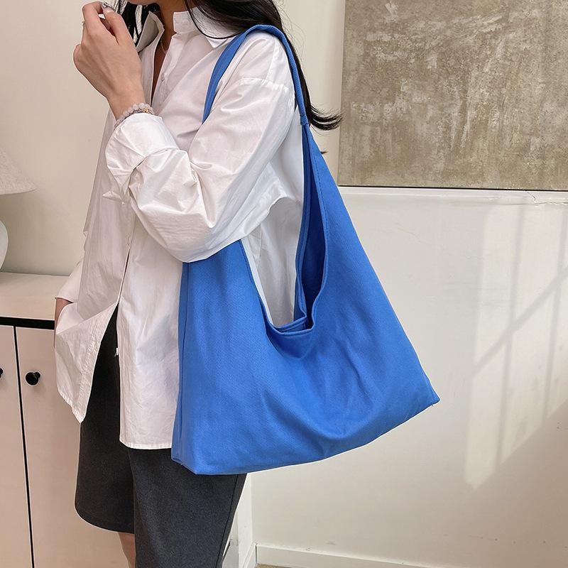 Fashion Single Product Simple Solid Color Canvas Women's Mother Bag Tote Bag New Commuter Shoulder Handbag