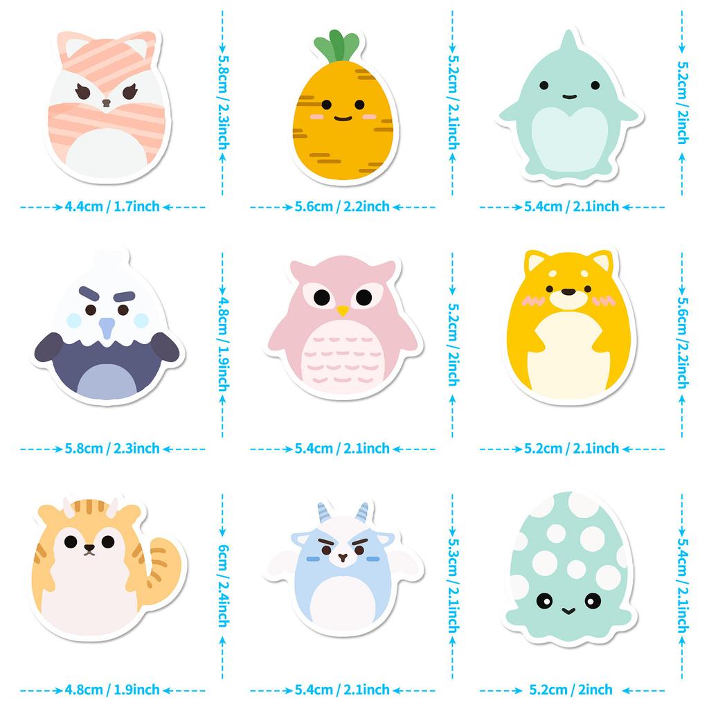 50 Simple Fruit Animal Stickers Fresh and Creative Simple Cute Simple Animal Stickers