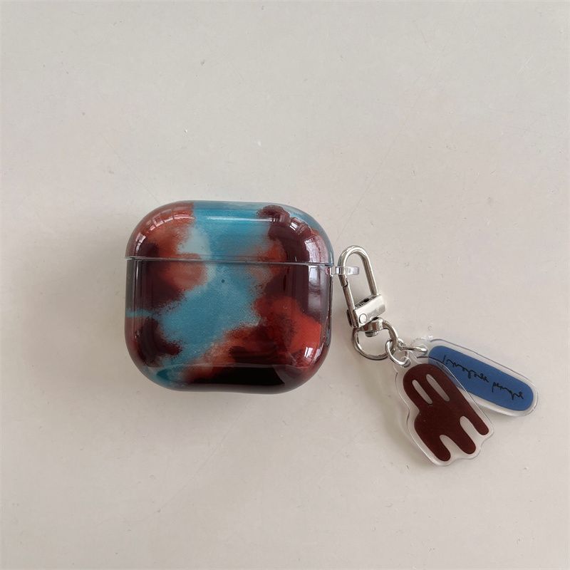 

Applicable to Apple 2 Generation Bluetooth Earbuds Case Airpods3 Generation New Arrival Niche Style Lanyard Airpodspro2 Drop-Resistant Protection AirPods pro Amber Brown blue + pendant