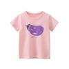 Pure Cotton Printed Korean Style Brand Children's Clothing Short-Sleeved T-Shirt 2024 Summer Girls' Base Shirt 27Home Baby Clothes
