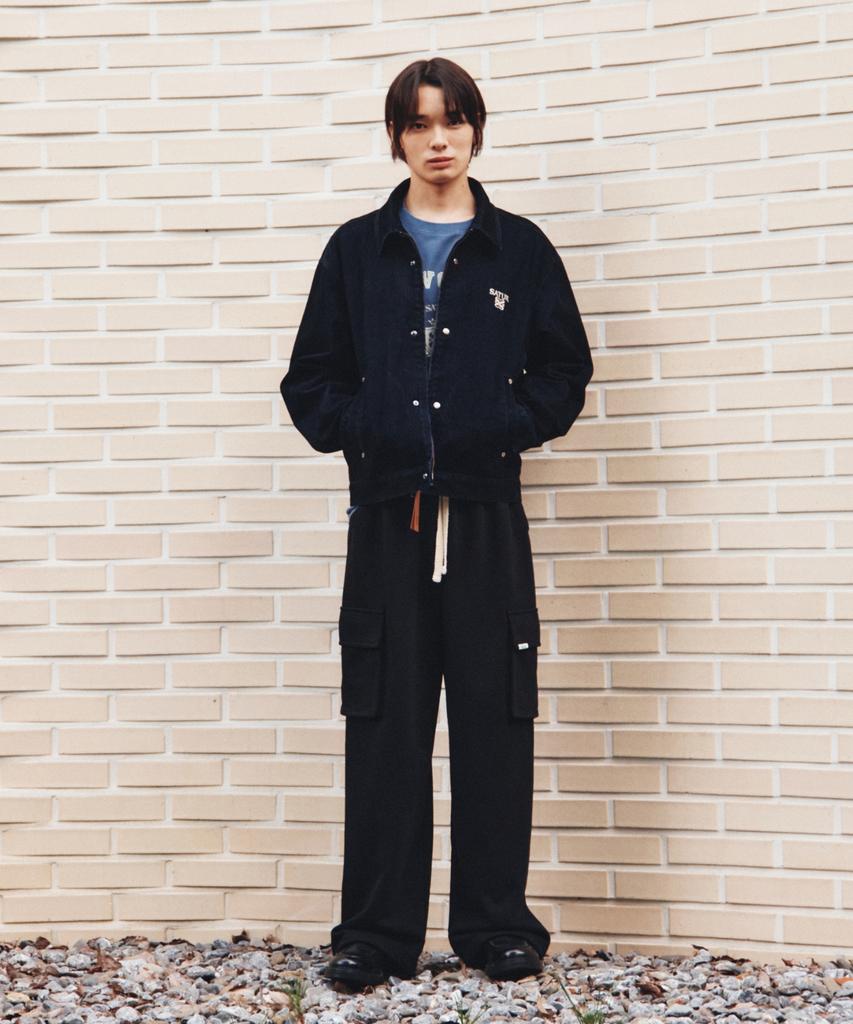 Seteo Cargo Wide Sweatpants Black