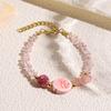 Handmade Ceramic Starfish Snail Beaded Bracelet With Sweet Crystals Accent Adjustable Length for Women Girls