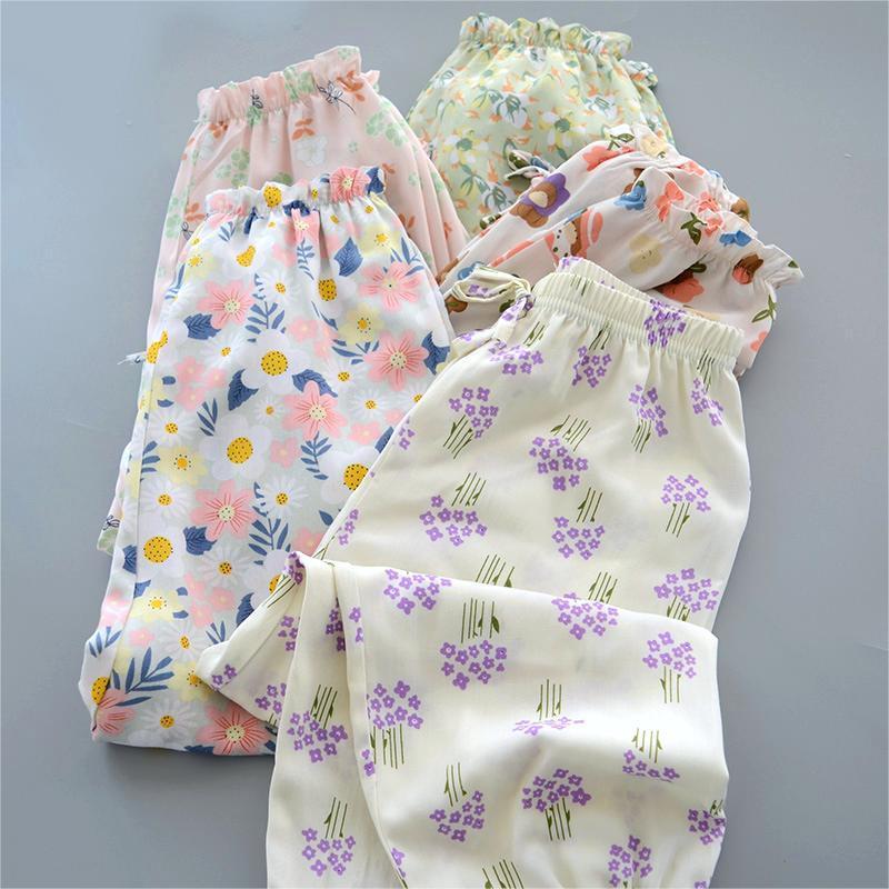 Children's Casual Mosquito Proof Pants Summer Thin Girls' Sleeping Pants Loose Outer Lantern Pants