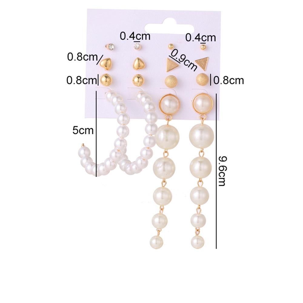 Retro Elegant Hoop Earrings Set for Women Temperament Zircon Stud Earrings Jewelry Set Gift