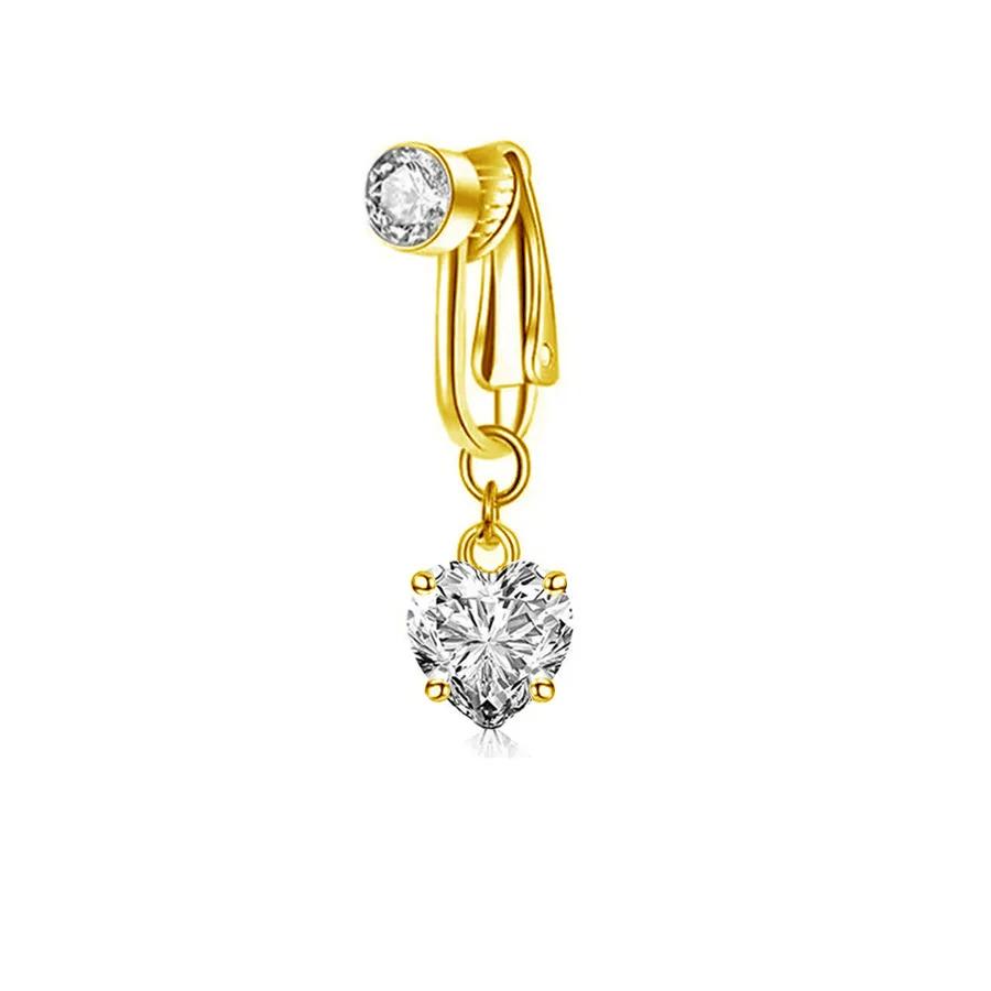 Fashion Clip on Belly Button Ring Butterfly Copper Piercing Jewelry Fake Belly Piercing Umbilical Navel No-drill Body Jewelry Navel & Bell Button Rings&Body
