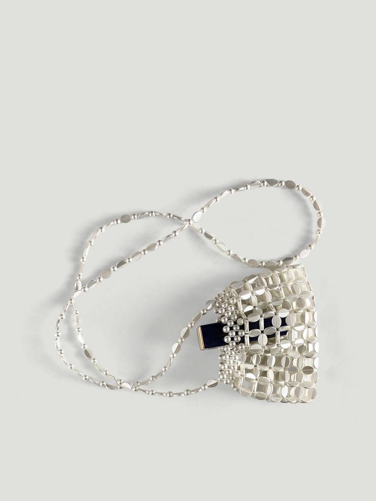 Retro Hand-Woven Sequin Beaded Shoulder Bag - Versatile Acrylic Phone Bag