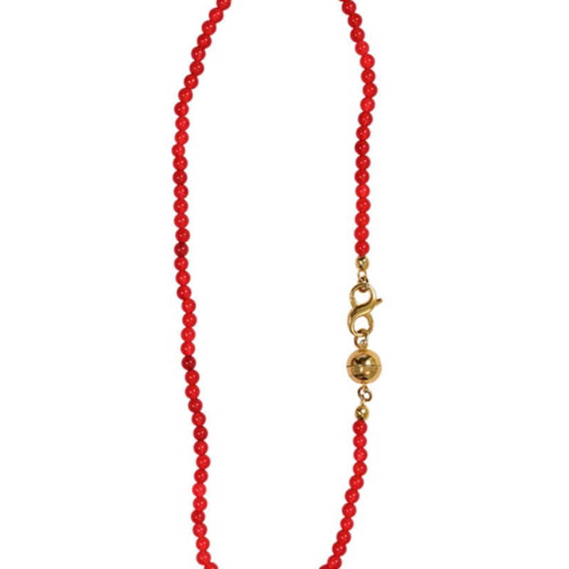 LAYERMOOD 24 Gold Red New Ball Necklace-silver925