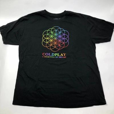 Coldplay A Head Full Of Dreams Logo de l'Album Taille XL T-shirt Noir Merch du Groupe Tee