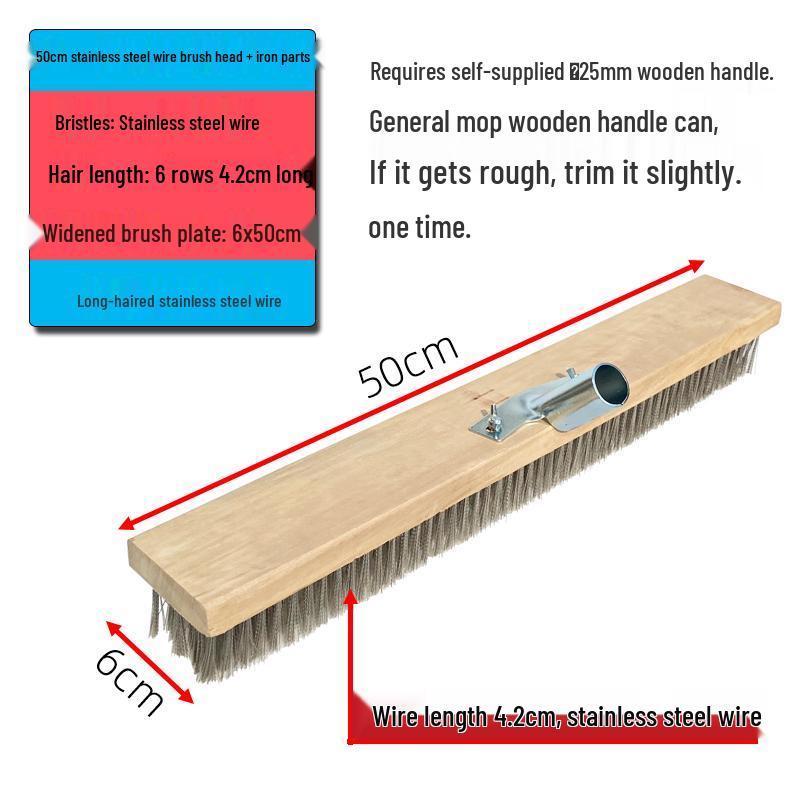 Stainless Steel Long-Handled Moss Removal Floor Brush