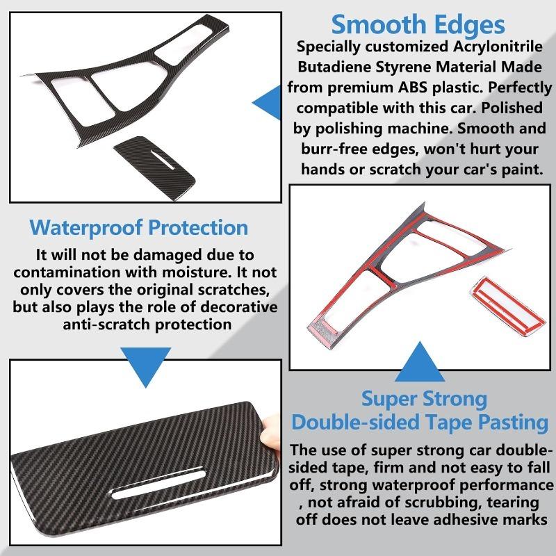 ABS Carbon Fiber Car Center Console Gear Shift Panel Frame Cover Trim For BMW 3 Series E90 E92 E93 2005-2012 LHD Car Accessories