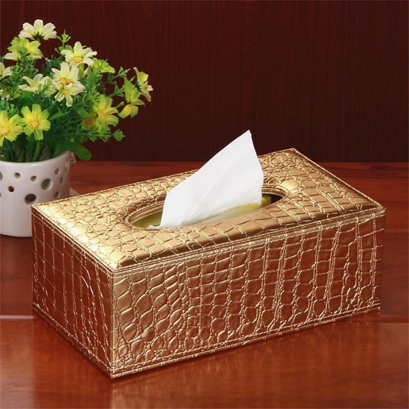 Tissue Box Rectangle Paper Towel Holder Desktop Napkin Storage Container Kitchen Tissue Tray For Home Office