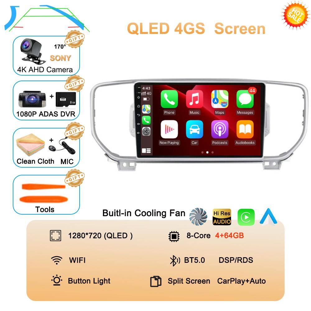 Radio Auto Android 14 Pentru KIA Sportage 4 KX5 2016 2017 2018 Wireless Carplay QLED Player Multimedia Video 4G Navigație MP5 DVD