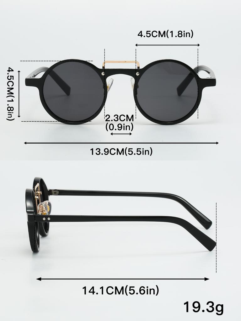 1Pc Fashionable Round Glasses Retro Stylish Simple And Fashionable Single Product Glasses Fashionable Wear Daily Casual