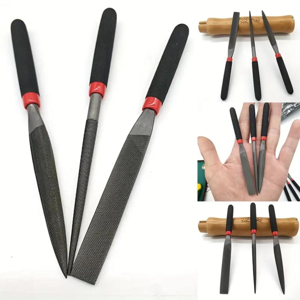 1 Set Of  Needle Files With Flat And Round Tips For Woodworking, Engraving, Glass And Metalworking