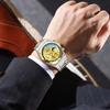 CHENXI Men's Multifunctional Watch with Calendar Moon Phase Chronograph Steel Strap Luminescence Waterproof Reloj Hombre