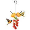 Oriole & Hummingbird Hanging Orange Fruit Feeder Black Iron Outdoor Garden Yard Bird Feeder