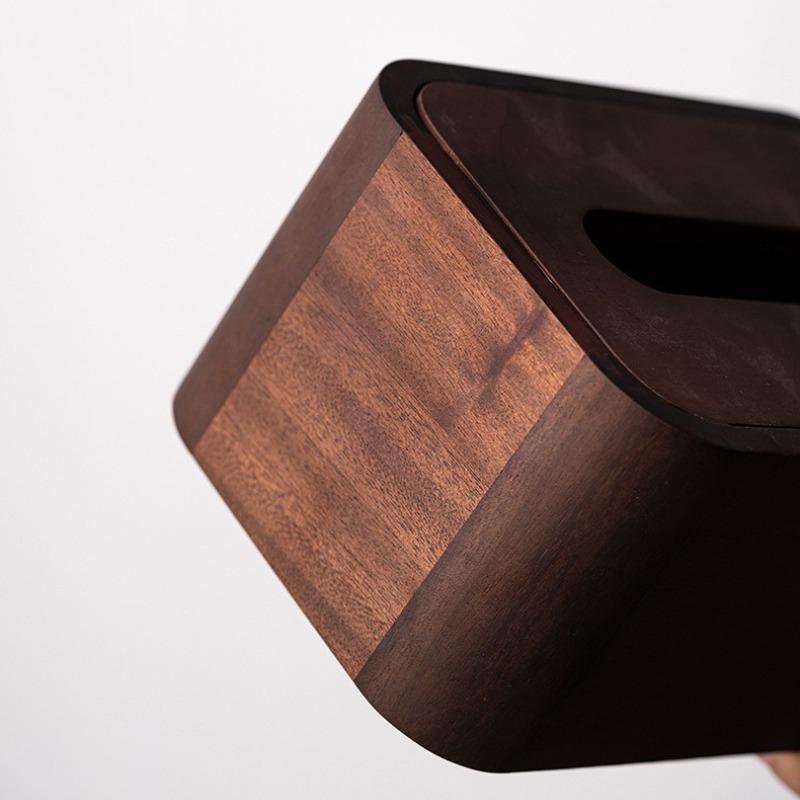 Walnut Wood Tissue Box Elegant Luxury Creative Tissue Case Rectangular Aesthetic Napkin Box Home Dining Table Storage Boxes