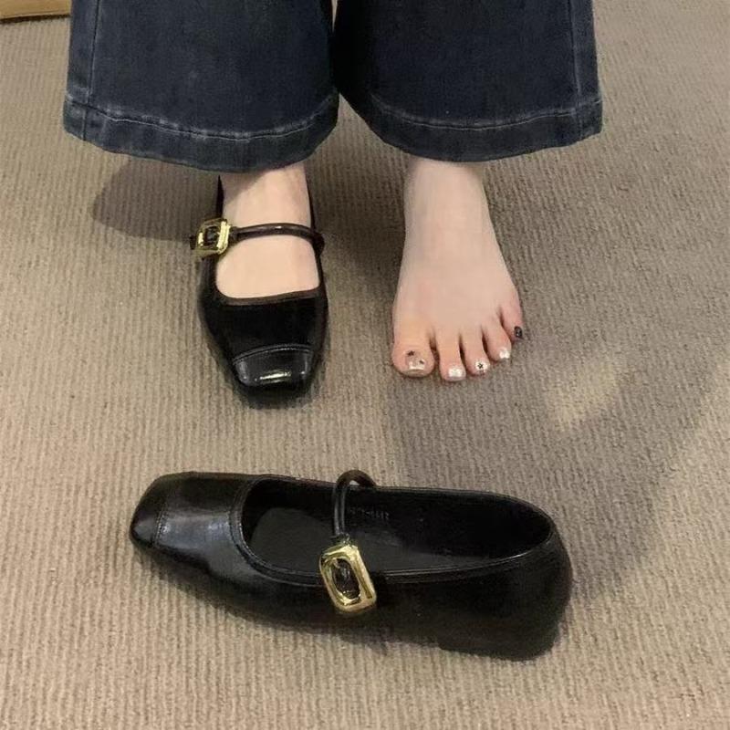 Premium retro Mary Jane shoes, light mouth shoes, autumn flat-soled women's shoes with skirts, small leather shoes, soft-soled single shoes