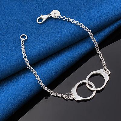 925 Sterling Silber 8-Zoll exquisite Handschellen und Armbänder, modische Damen Party Hochzeit Accessoires und Zubehör