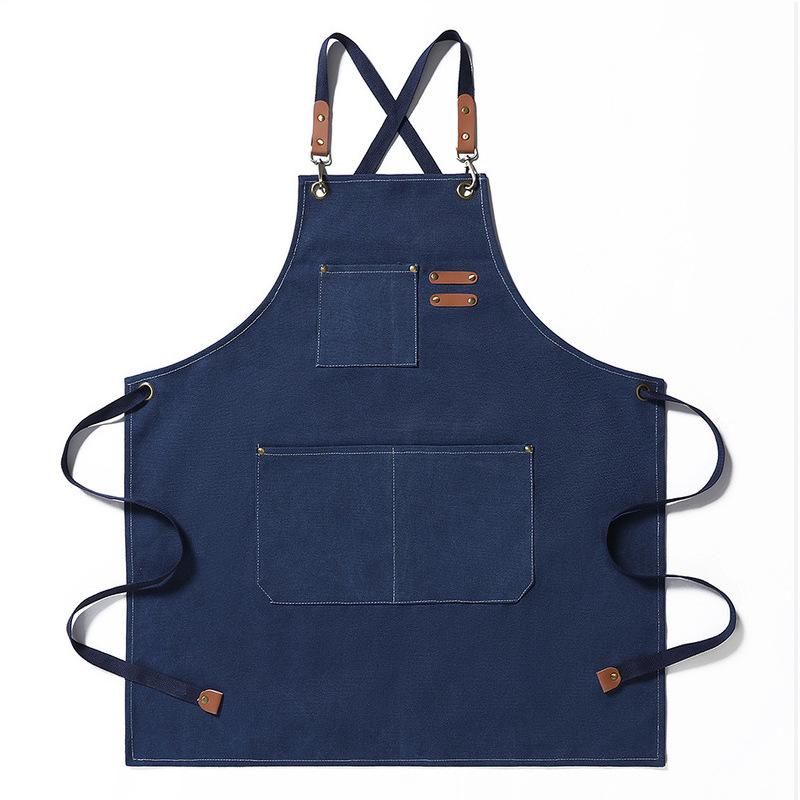 Thick canvas apron for nail salons, barbecue restaurants, home catering, kitchen work uniforms