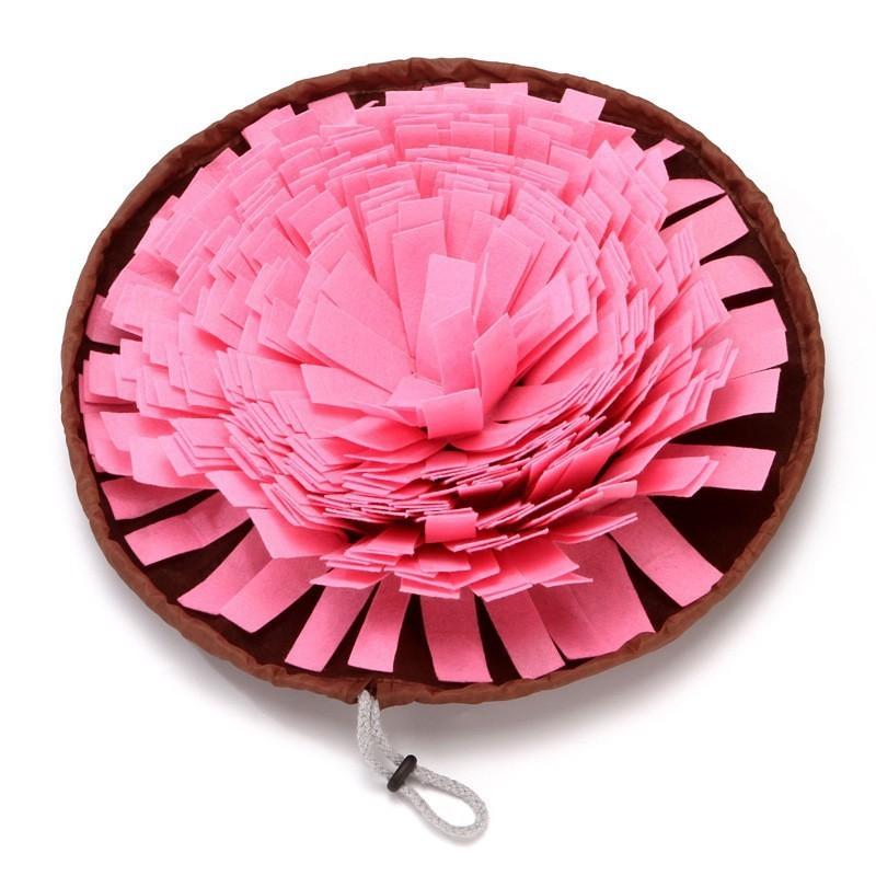 Pet Feeding Snuffle Mat For Dogs Felt Anti-choke Food Dispensing Toy In Pink