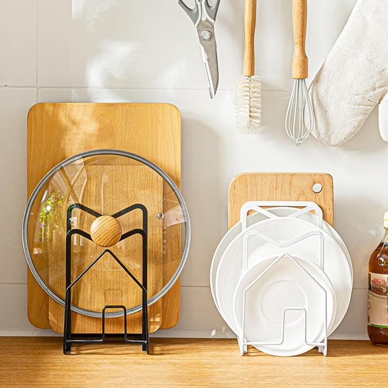 Rack Shelf Stand Multi Layer Space Saving Rustproof Cutting Board Practical Kitchen Organizer Pot Lid Holder Iron Art Home