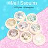 8 Colors Nail Sequins Nail Art Decoration Shining Sequins Accessory for Nail Art Salon