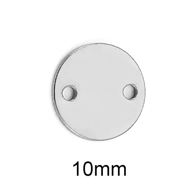 20pcs/lot Two Holes Stainless Steel Customize Logo Tags Charms Connectors for DIY Personalized Jewelry Making