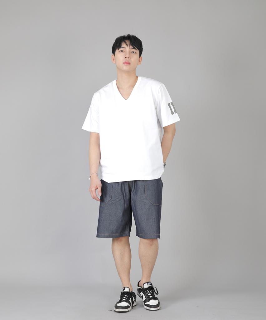 Seinteukeulu Fatigue Shorts Efs-348 Light Indigo Denim