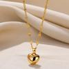18K Gold Plated Peach Heart Choker Necklace - Heart-shaped Pendant Women's Jewelry In Japanese and Korean Fashion Style