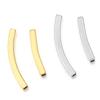5-10Pcs Stainless Steel Curved Tube Beads Square Shape Long Tube Connectors For DIY Jewelry Making Bracelet Necklace Accessories