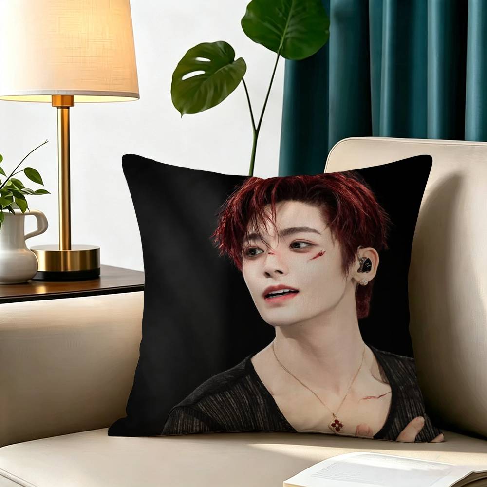C-Chinese Actor Neo Hou Minghao Pillow Case Square Double-Sided Sofa Cushion Cover Bedroom Bedside Pillow