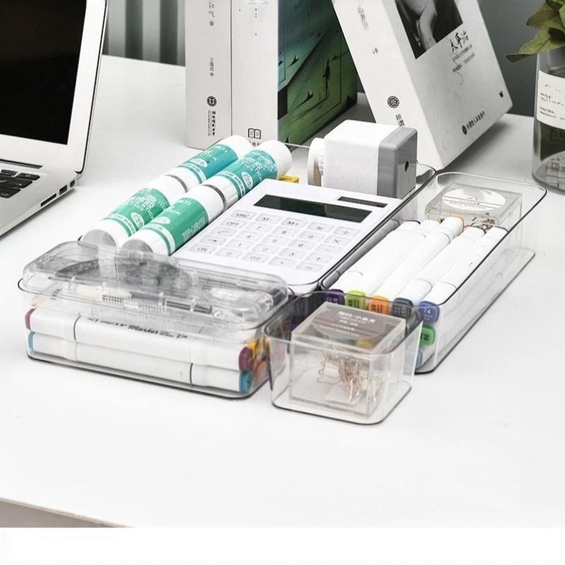 Desk Drawer Organizers Makeup Organizer Pet Makeup Storage Clear Transparent Storage Box For Office Bathroom