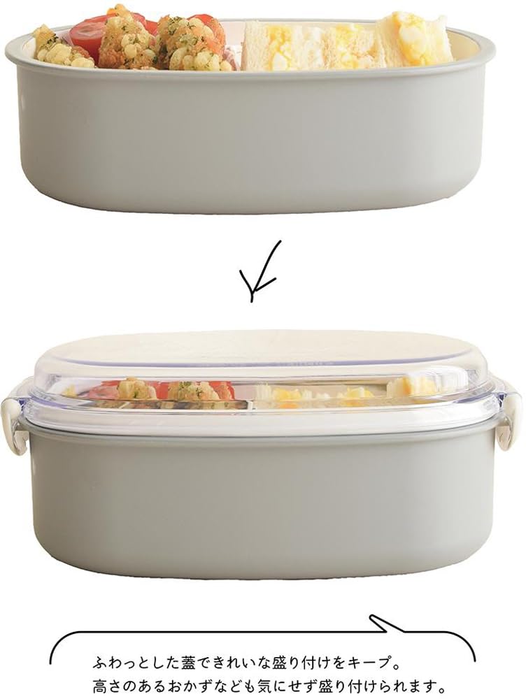 FIG Painted 1 Tier Lunch Box 600ml Gray 023