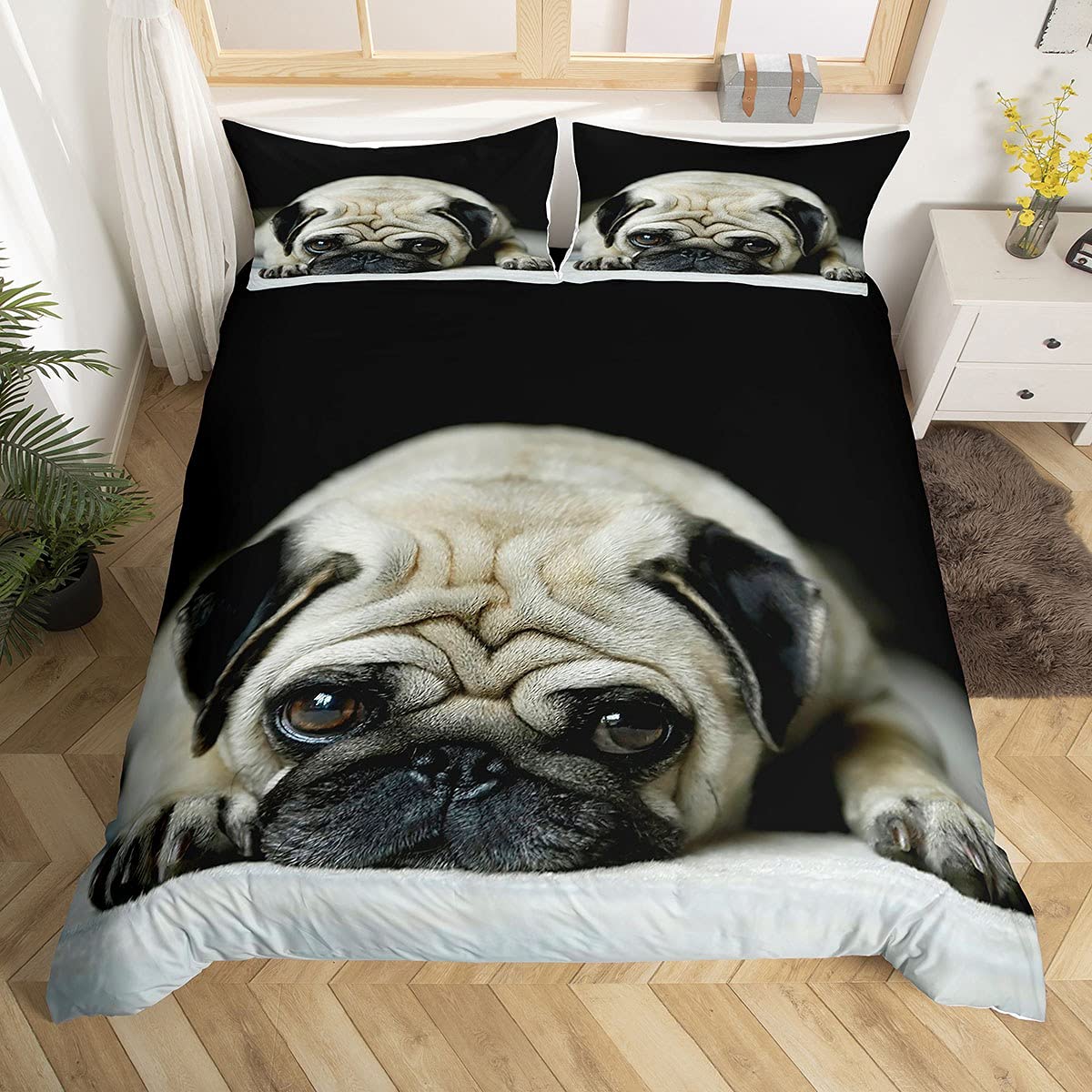 

Comforter Dog Queen Size Kids Teen Boys Bedding Set Cute Pet Puppy Comforter Animal Theme For Children Comforter (quilt)-EU Single(135*200cm)3pcs
