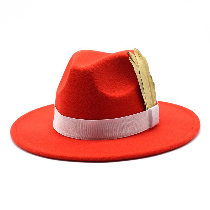 Men'S And Women'S Big Eaves Hat Tweed Jazz Hat British Top Hat