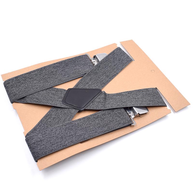 5cm Men Suspenders High Elastic Adjustable 4 Strong Clips Suspender Straps Heavy Duty X-Shaped Back Trousers Braces