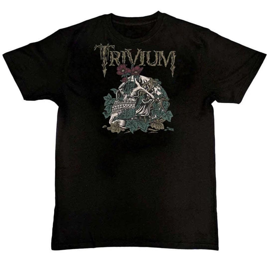 Trivium Skelly Flower Band Logo Graphic Print Mens T-Shirt M