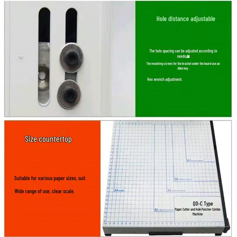 Modern QD-C 3-Hole Paper Punch and Cutter CN plug (adapter included)