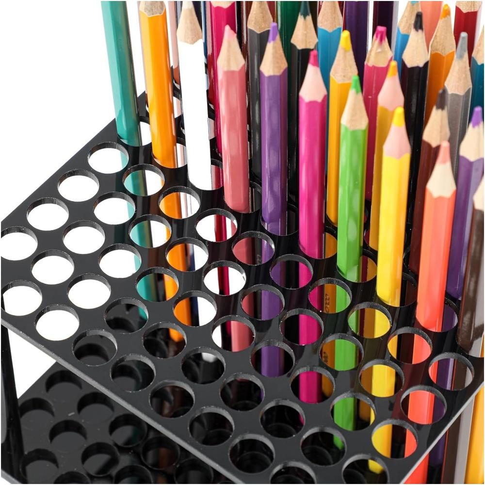 YX163 96 Holes Acrylic Paint Brush Holder Storage Rack Pencils Calligraphy Brushes Organizer Stand