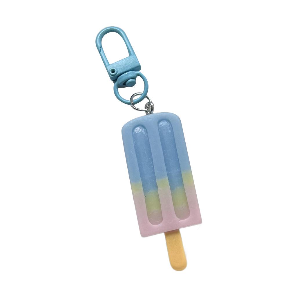 Elegant Popsicles Shaped Keychain Gradient Color Ice Lolly Keyring Pendant Fashion Bag Ornament for Women and Girls
