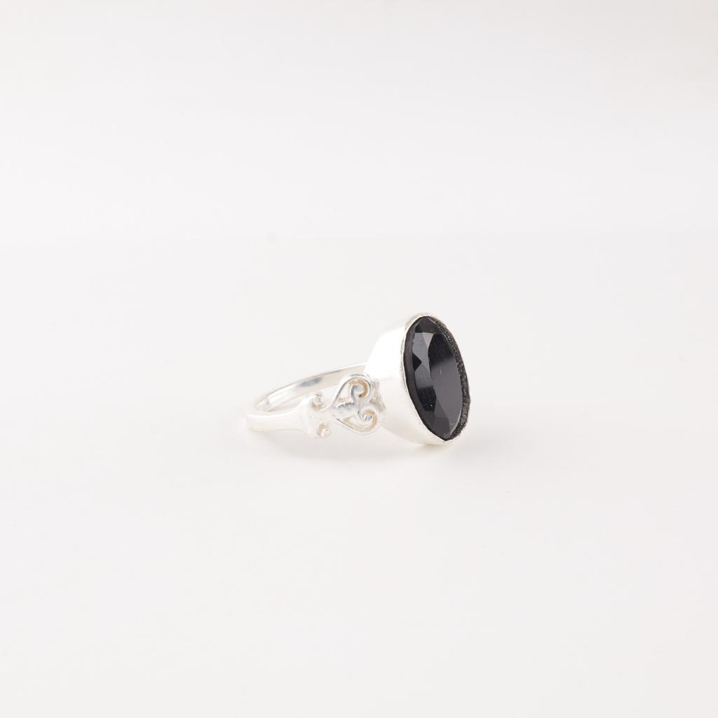 Dainty Black Onyx Gemstone925 Sterling Silver Jewelry Handmade Ring Gift For Mom RR-66-6