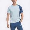 Adidas Color Block Quick Dry Crew Neck T-Shirt Men Tops Blue HZ9688