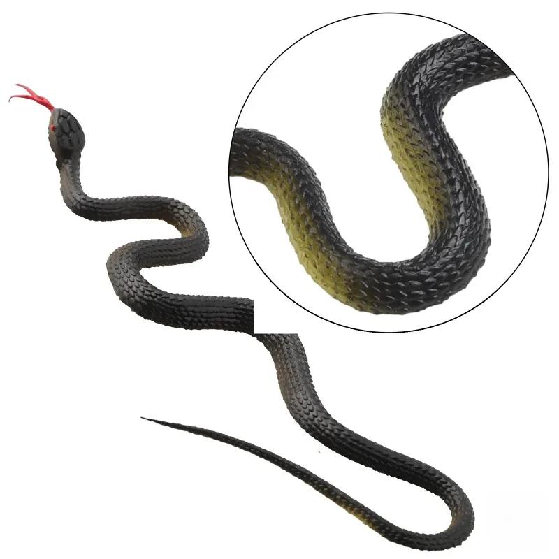 40cm Fake Realistic Rubber Toy Snake Simulation Anaconda Scary Halloween To Scare Birds Props Prank Trick Toy Accessories