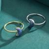 Modian  925 Sterling Silver Moon Blue Natural Crystal Finger Rings Fashion Party Simple Jewelry For Women Brand Gifts